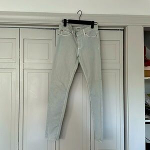 Mint green Hudson skinny jeans